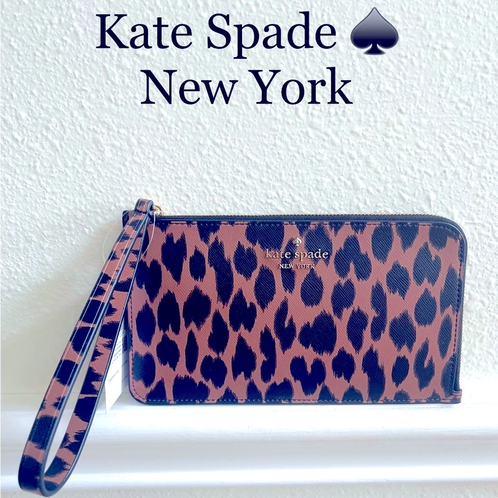 Kate Spade medium Wristlet wallet in animal leopard print